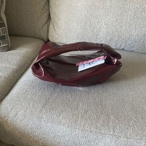 Patent leather burgundy purse